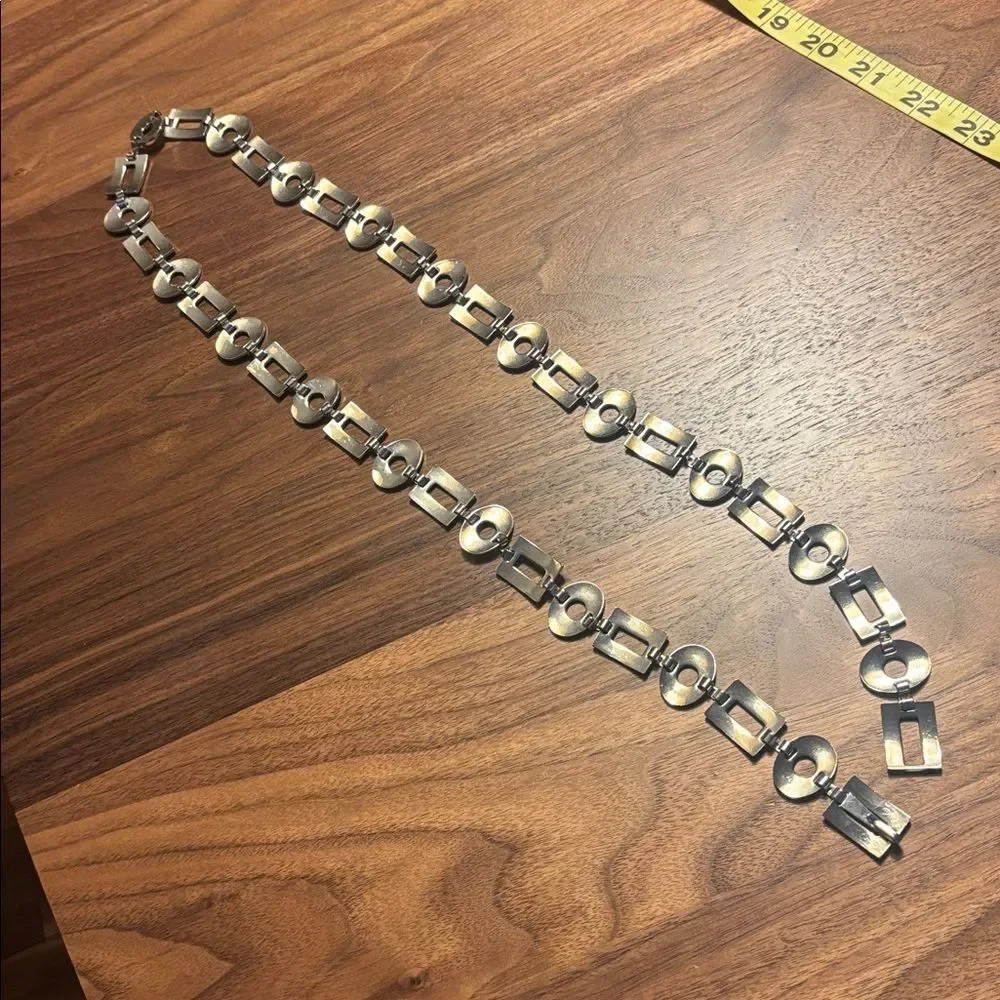 Vintage Silver Geometric Chain Belt